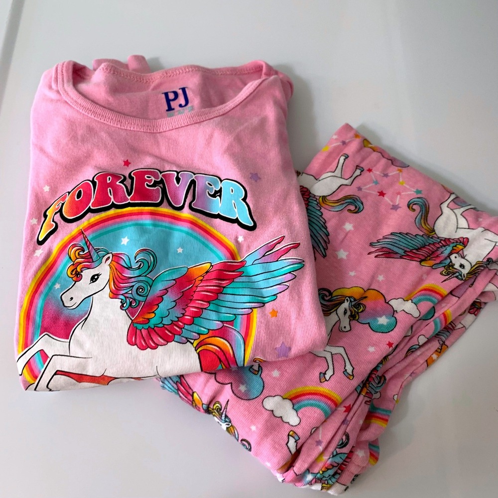 PJ Place Pajama Set 6X/7 Pink Unicorn Rainbow Forever Magical Long Sleeve 2pc